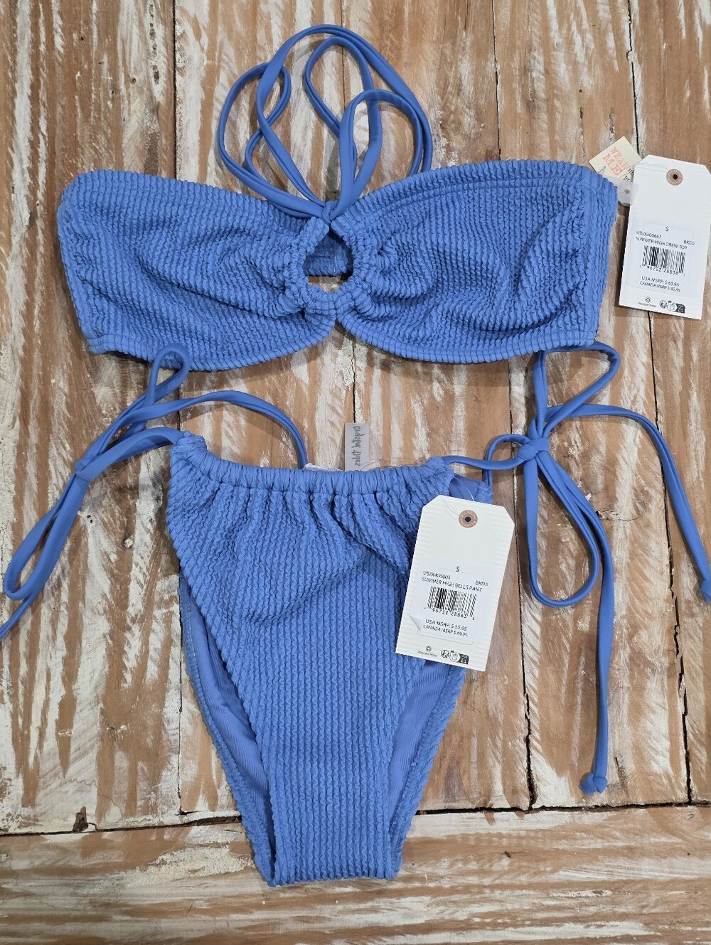 NWT Billabong Summer Hi Blue Drew Bells Bikini Set Small